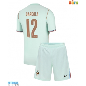 Billiga Frankrike Bradley Barcola #12 Bortatröja Barn VM 2026 Kortärmad (+ Korta byxor)